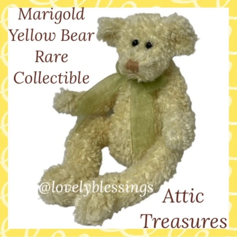 Attic Treasures Bear Marigold Yellow Rare Vintage 1993 Ty Collectible Plush Toys